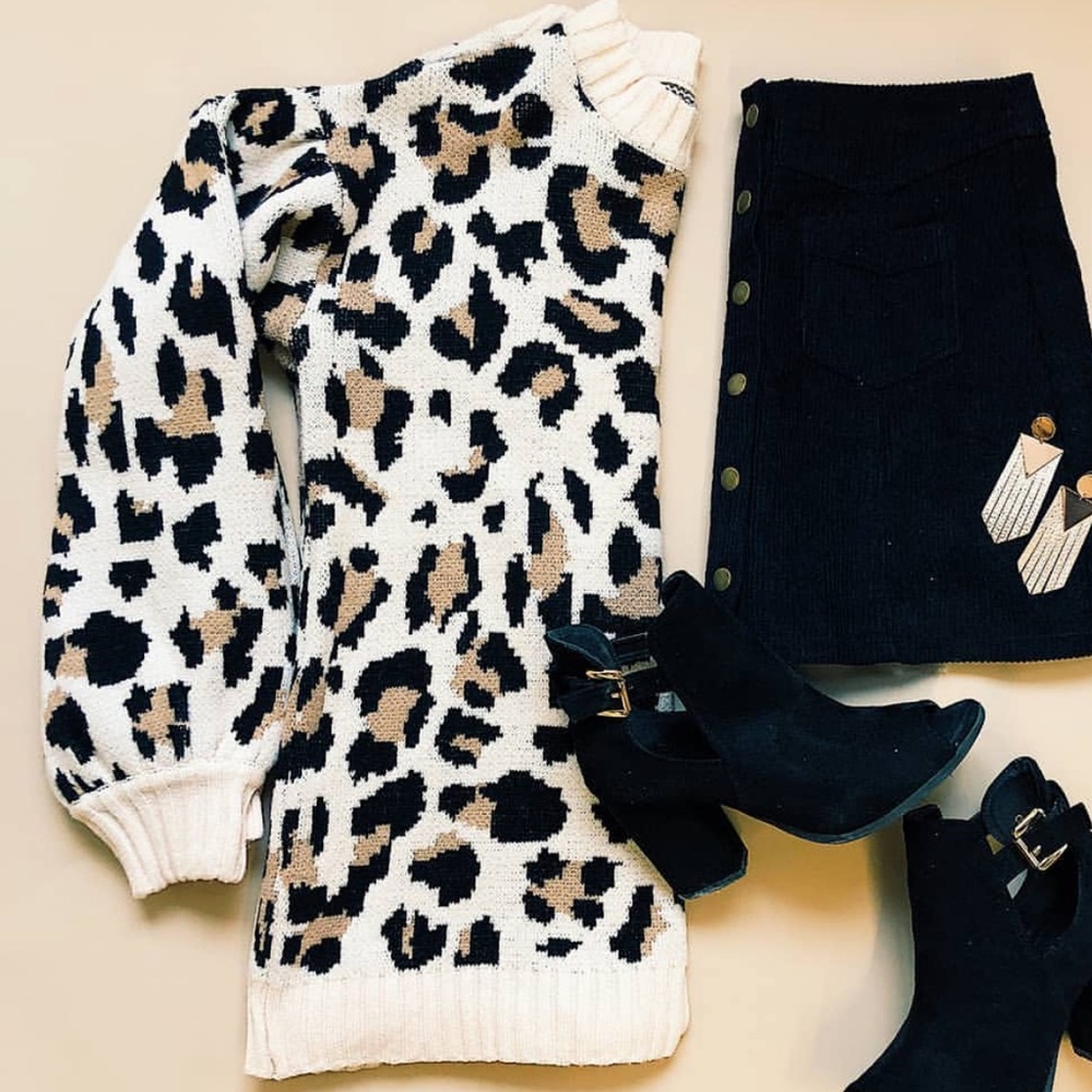 NWT Pink Lilly Leopard Sweater